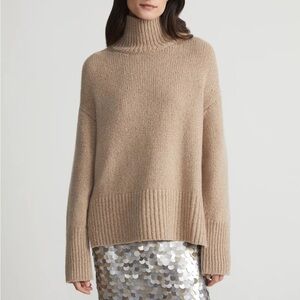 Lafayette 148 Lofty Cashmere Wool Stand Collar Oversized Sweater NWT Size Large